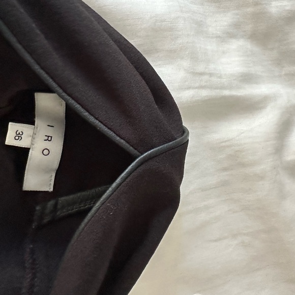 IRO Black Gennia Jumpsuit w/ Leather Trim - Size 36 - Picture 9 of 9